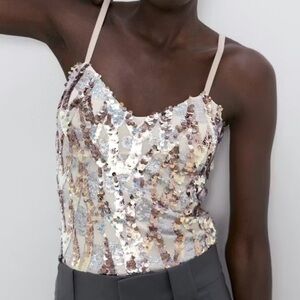 Zara Sequin Bodysuit